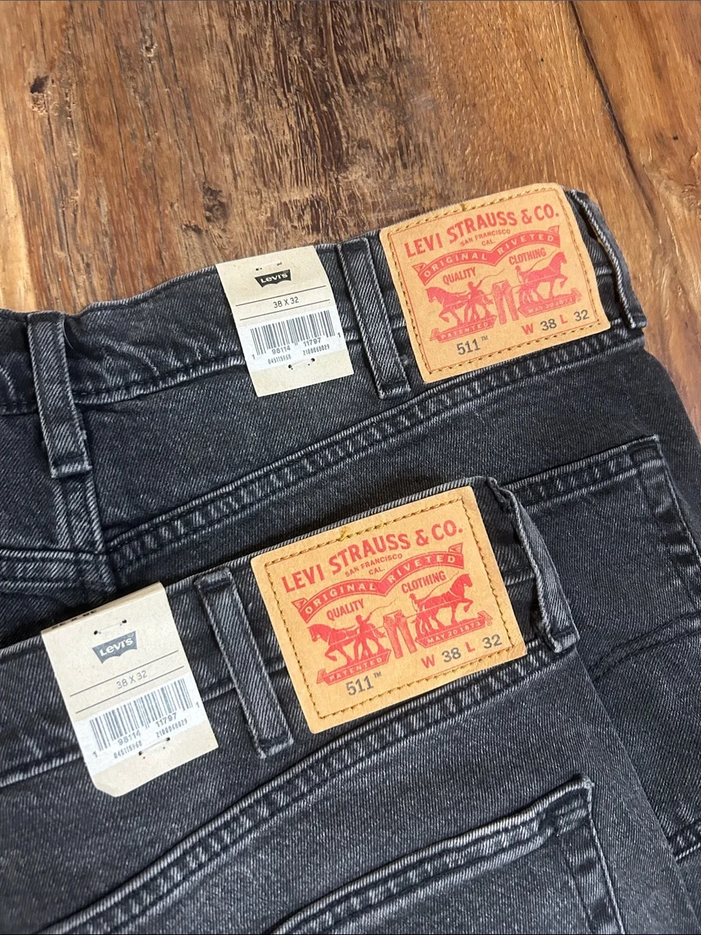 Levi's Black Faded Straight-Leg Jeans - Pair